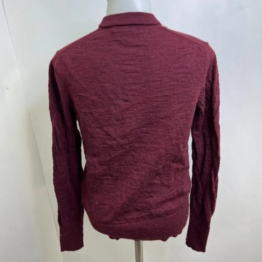 Banana‎ Republic Sweater S Extra Fine Merino Red Long Sleeve Button Mens